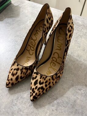 Sam Edelman Leopard-Print Pointed Toe Pumps - Tan & Black